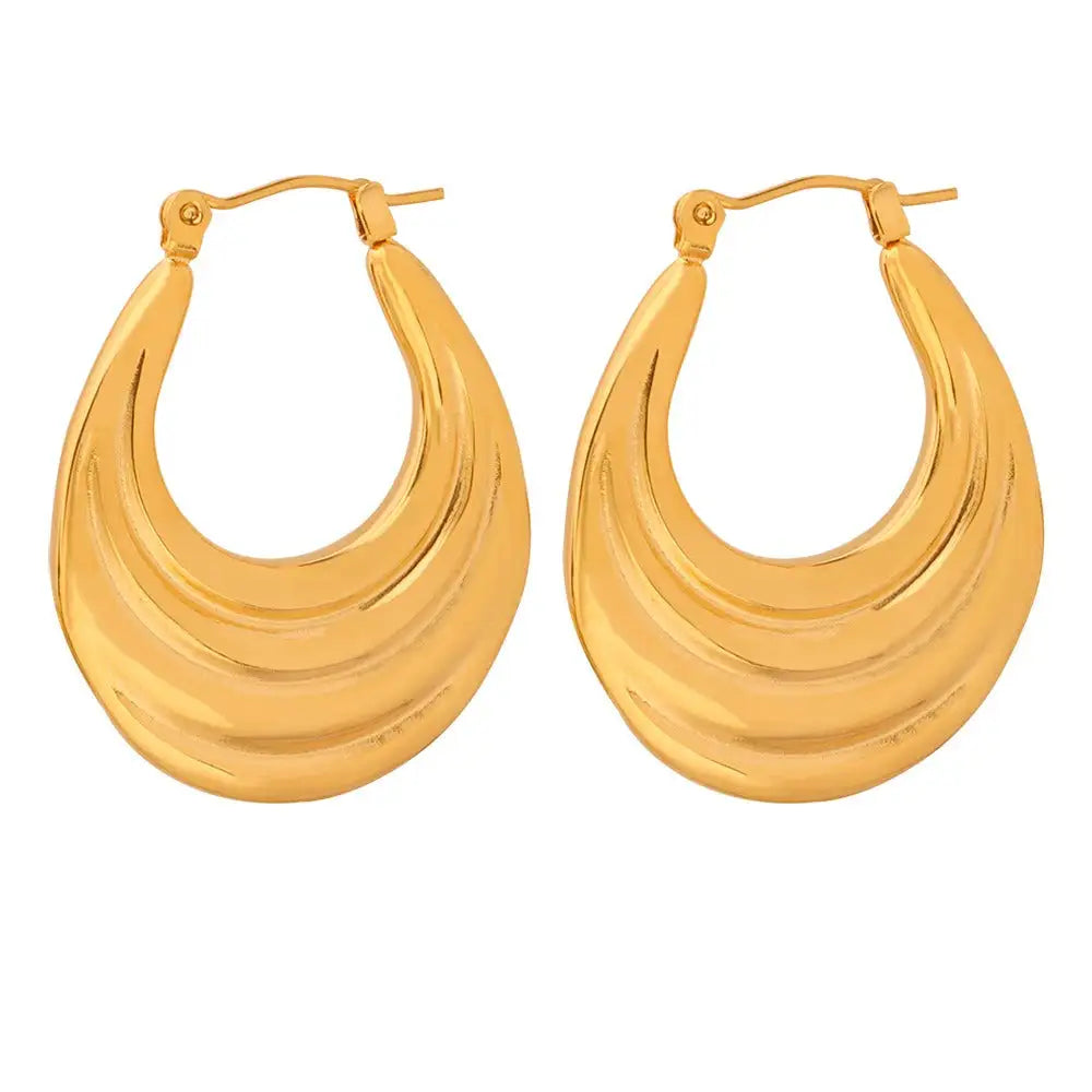 18K Gold Plated Crescent Earrings - Gold & Silver