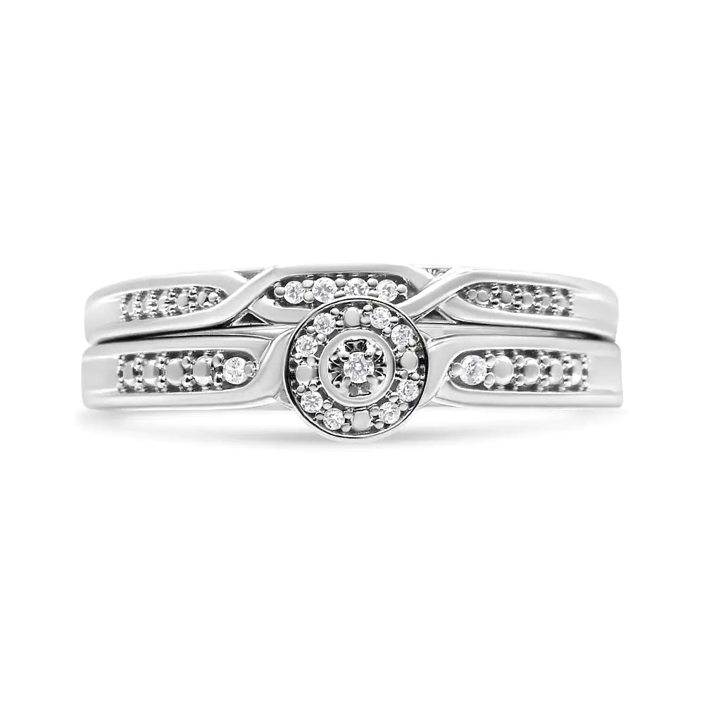 925 Sterling Silver Diamond Accent Twist Ring