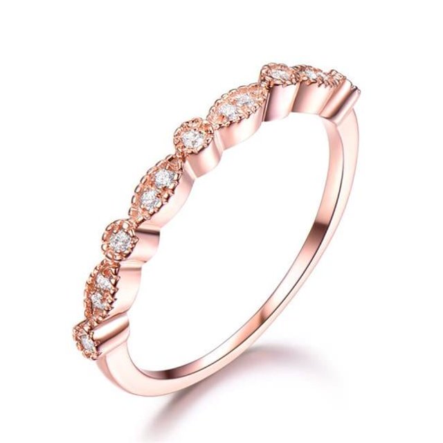 925 Sterling Silver Dual Tone Band - Silver & Rose Gold