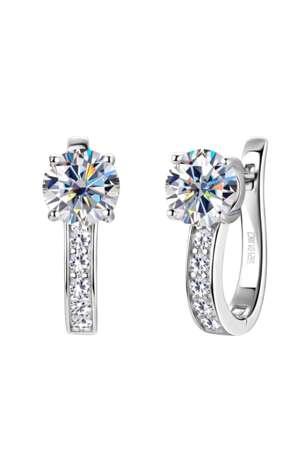 925 Sterling Silver Arch Moissanite Earrings