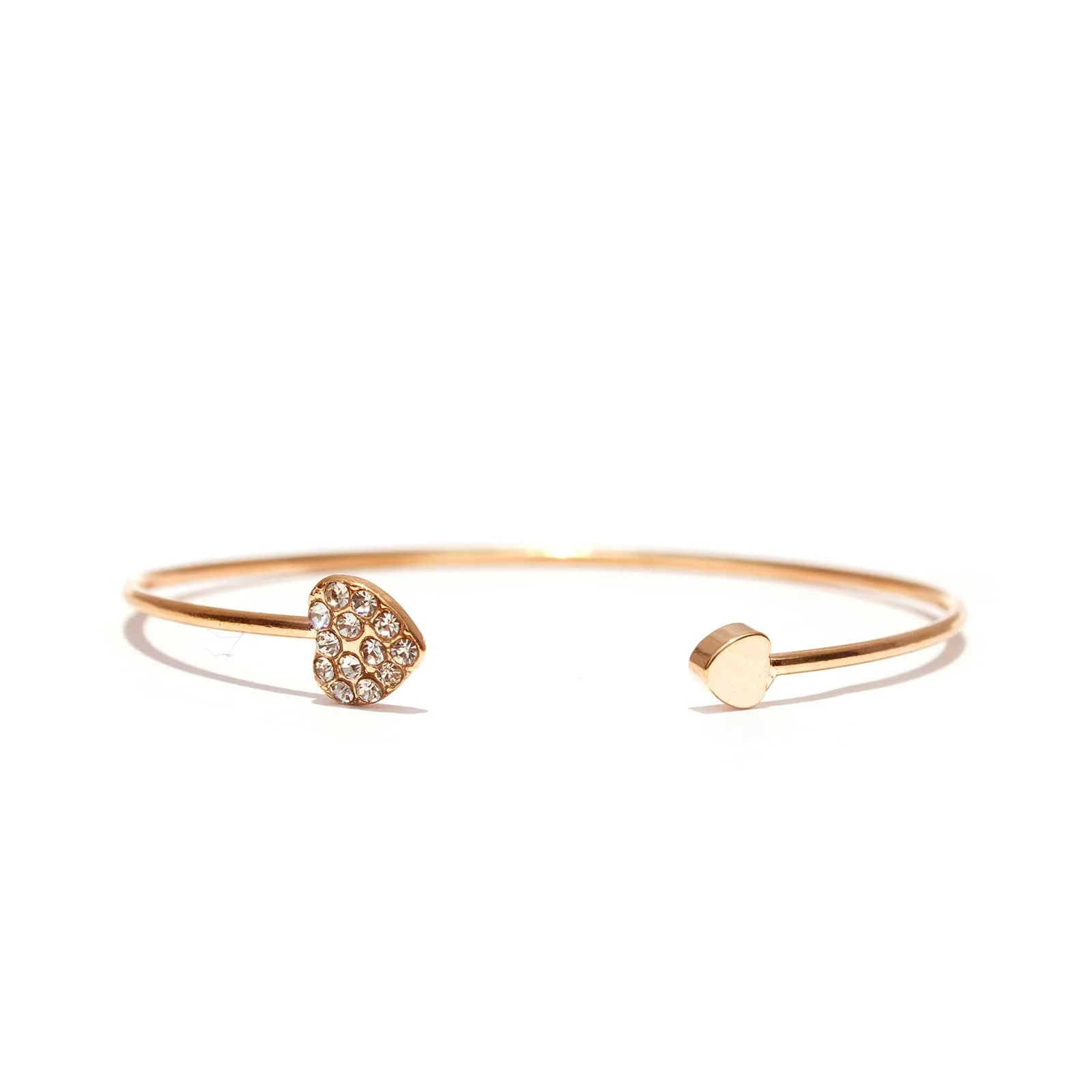 Rose Gold Crystal Double Heart Bracelet